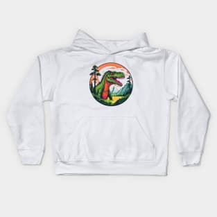 Dinosaur rounded design Kids Hoodie